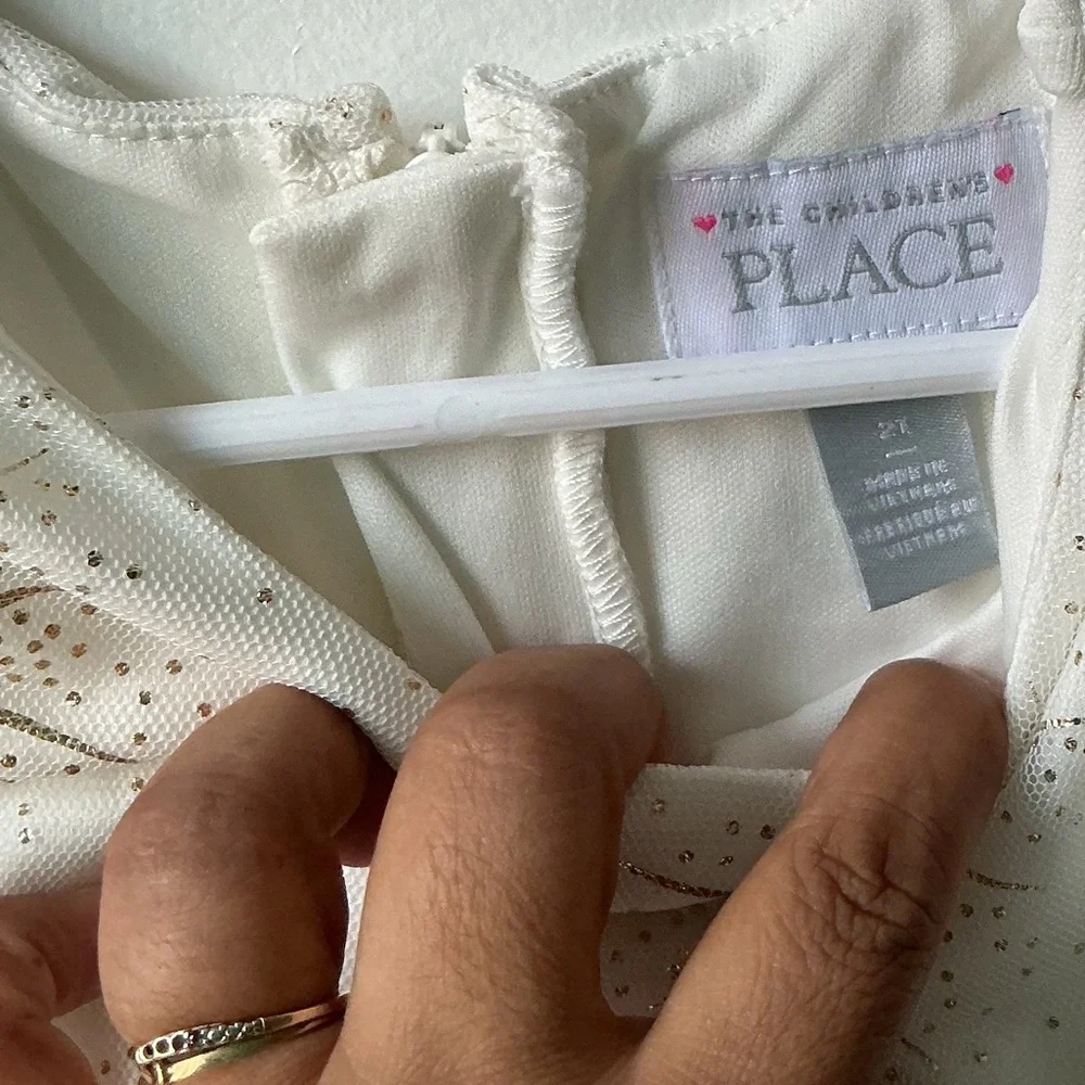 The Children's Place Ivory and Gold Dress